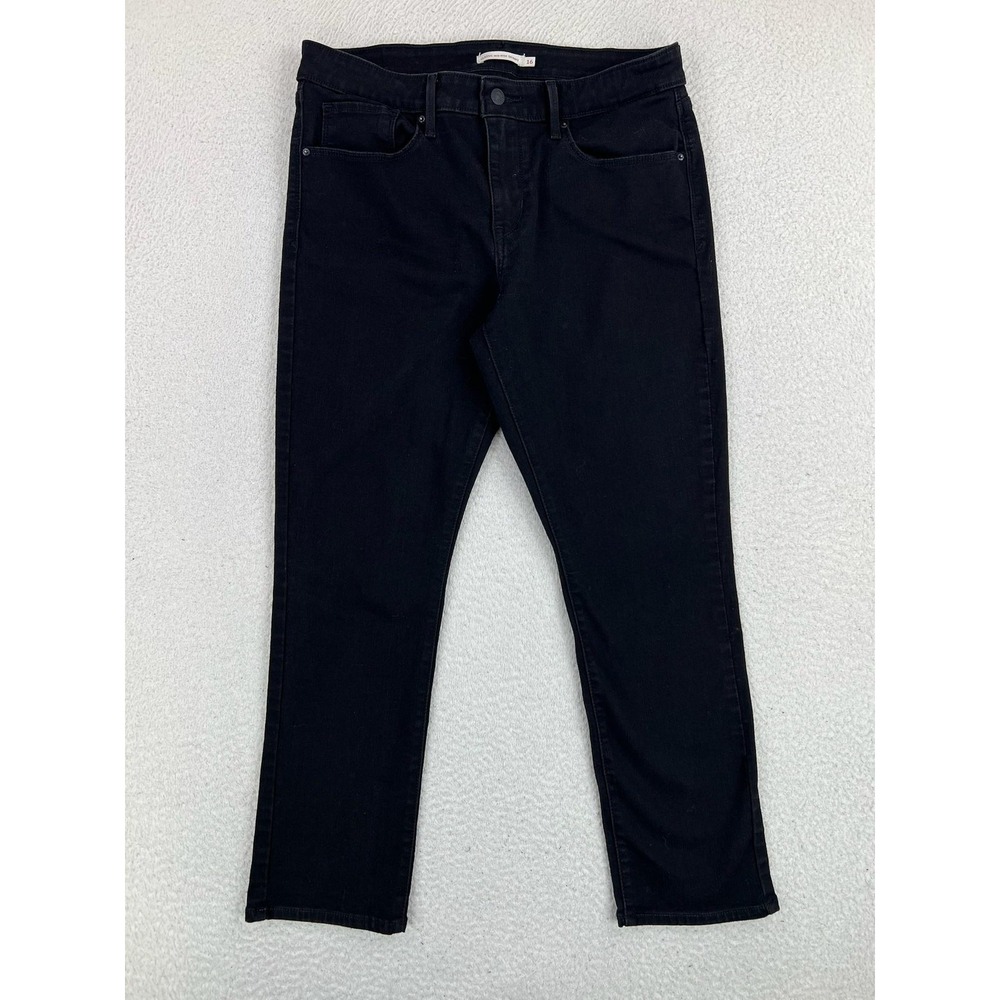 Levis Classic Mid Rise Skinny Jeans Womens 16 Black Dark Wash Stretch Denim